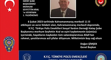 Hatay Polis Derneği Başkanı Kral İçin TAZİYE Mesajı 