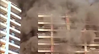 Antalya Alanya'da otel inşaatında yangın!