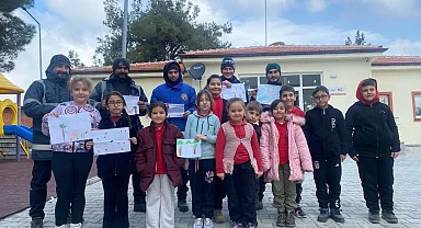 Manisa Soma'da öğrencilerden belediyeye resimli teşekkür