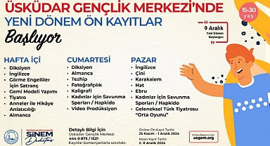 Üsküdar Gençlik Merkezi’nde Yeni Dönem Ön Kayıtlar Başladı