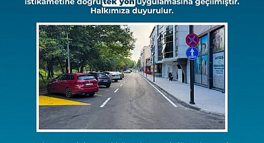 Trafik Düzenlemesiyle Caddede Tek Yön Uygulamasına Geçildi