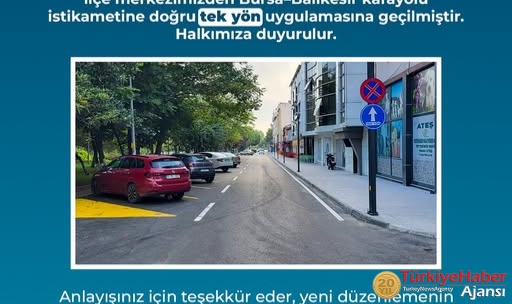 Trafik Düzenlemesiyle Caddede Tek Yön Uygulamasına Geçildi