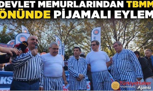 Devlet Memurlarından TBMM Önünde Pijamalı Eylem..!