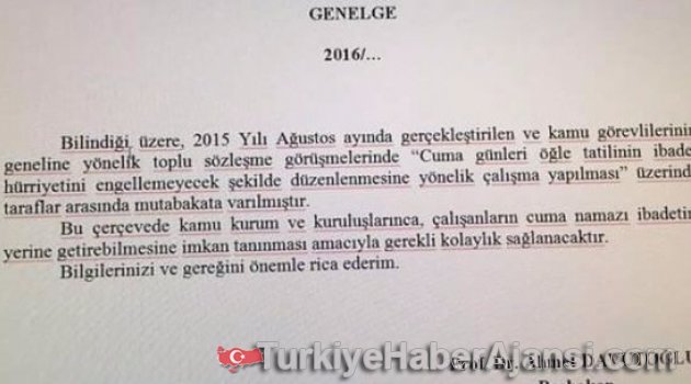 Cuma Namazı İçin Genelge Hazır