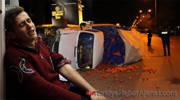 Hapşıran Sürücü Kamyoneti Devirdi!
