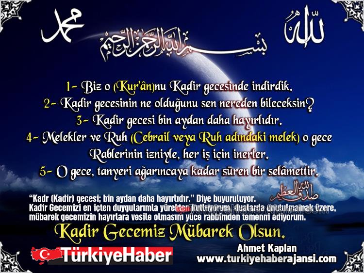 Kadir Gecemiz Mübarek Olsun!...