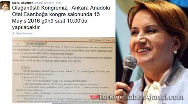 Meral Akşener Tarih ve Yer Verdi