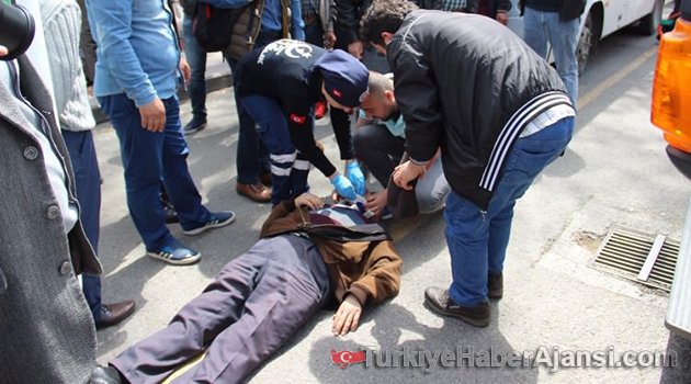 Otobüs Çarpan Adama Eşinden Şok Tepki