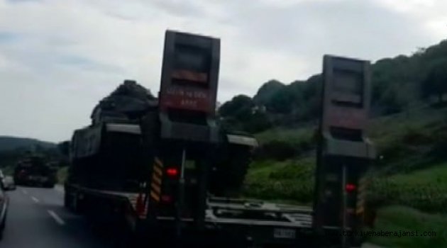 Otoyolda Askeri Sevkiyat Hareketliliği