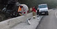 Devrilen LPG Yüklü Tankerin Şoförü Öldü