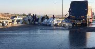 Gaziantep'te TIR'daki Sıvı Yağ Yola Döküldü