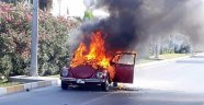 Hareket Halindeki Otomobil Alev Alev Yandı